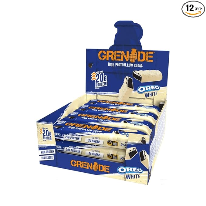 Grenade High Protein Low Sugar Bar 12 x 60g - Oreo White