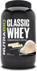 NutraBio Classic Whey Protein Powder- 25G of Protein Per Scoop - Full-Spectrum Amino Acid Profile - No Fillers Artificial Colors Preservatives - Low Glycemic Index - Creamy Vanilla 2 Pounds