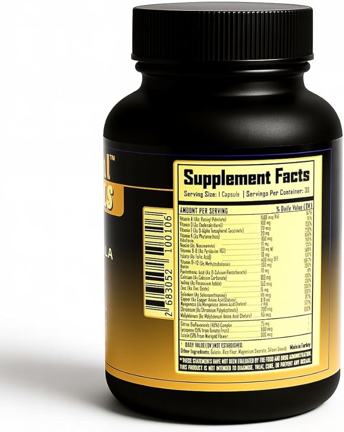 Primal Multivitamin - 21 Essential Vitamins &amp Minerals - Daily Vitamin &amp Mineral Supplement - Energy &amp Wellness Support - 30 Capsules