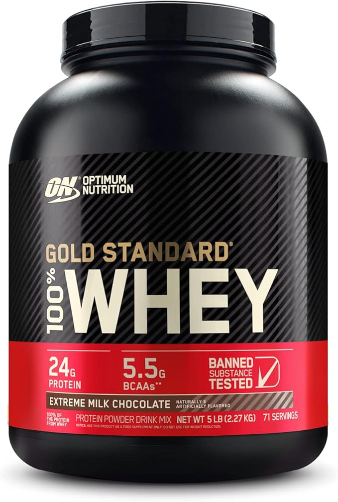 Optimum Nutrition Gold Standard 100% Micellar Casein Protein Powder &amp Gold Standard 100% Whey Protein Powder Extreme Milk Chocolate 5 Pound (Packaging May Vary)