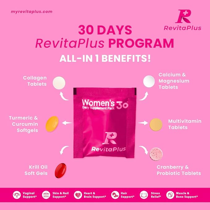 Multivitamin for Women with Vitamin ABCD3EK2Biotin CollagenKrill OilCranberries Supports EnergyWellnessBeauty and Immune - Vitamin Packs for Women Health 30 Packs