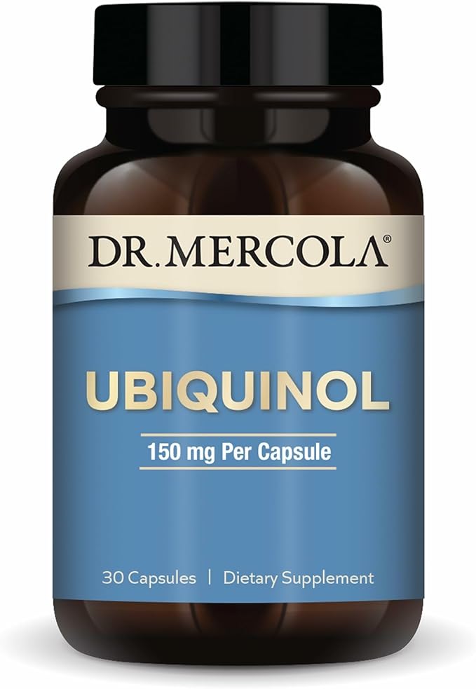 Dr. Mercola Ubiquinol - 150 mg - Supports Energy Production - Antioxidant Supplement - Non-GMO Gluten-Free &amp Soy-Free - 30 Capsules (30 Servings)