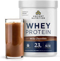 Ancient Nutrition Grass Fed Whey Protein Milk Chocolate 23g Protein 20 Servings Hydrolyzed Collagen Peptides Organic Regenerative A2/A2 Milk Protein