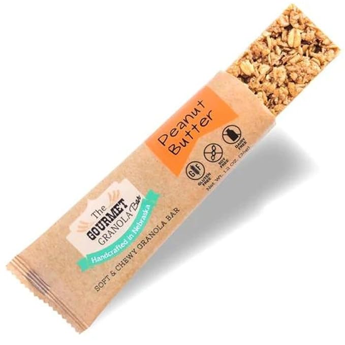 Gluten Dairy &amp Soy Free Peanut Butter Granola Bar | 12 Pack | Workout Snack | Made in Omaha NE | The Gourmet Granola