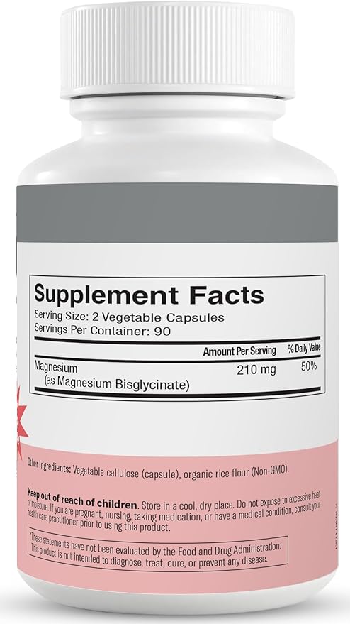Freeda Magnesium Glycinate | High Absorption Chelated Magnesium | No Oxide | Supports Sleep Muscle &amp Nerve Function | Non-GMO Vegan Kosher | Gentle on Digestion | 90 Capsules