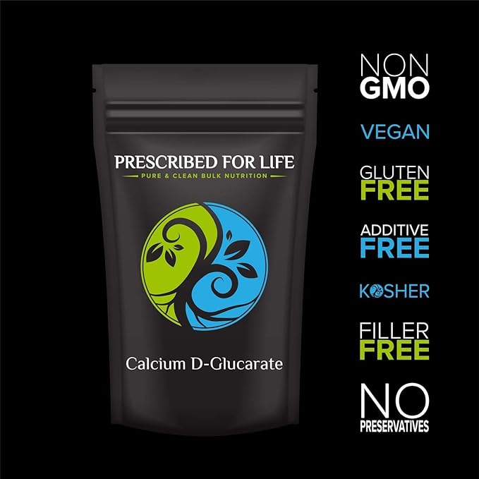 Prescribed for Life Calcium D Glucarate Powder Pure CDG Fine Powder USP Grade Vegan Gluten Free Non GMO (340g)