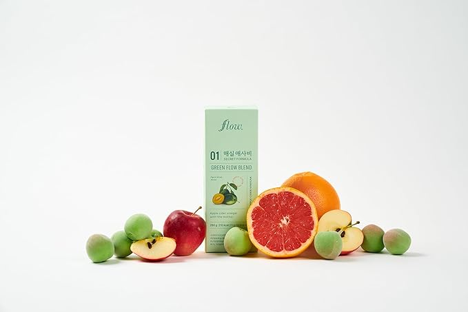 Green Flow Blend (0.67 oz x 14 Sticks) – Apple Cider Vinegar &amp Korean Green Plum Liquid Supplement | Refreshing Digestive Support Drink