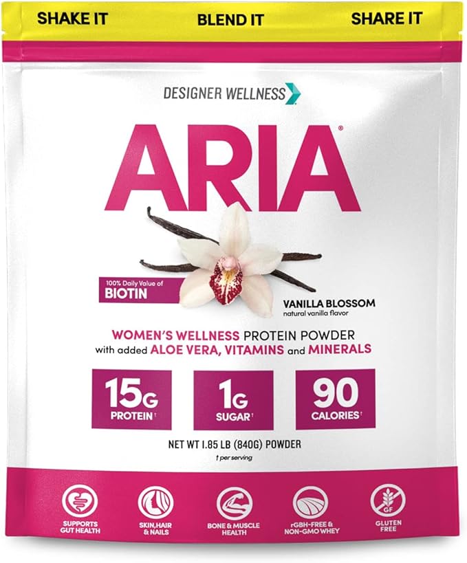 Designer Wellness Aria Women's Wellness Protein Powder Bundled with Protein Smoothies 12 Count Variety Pack