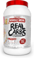 5% Nutrition Rich Piana Real Carbs + Protein | Clean Mass Gainer Meal Replacement Protein Powder | Carbohydrate for Pre Workout/Post-Workout Recovery Meal | 3 lb 20 Srvgs (Birthday Cake + Protein)