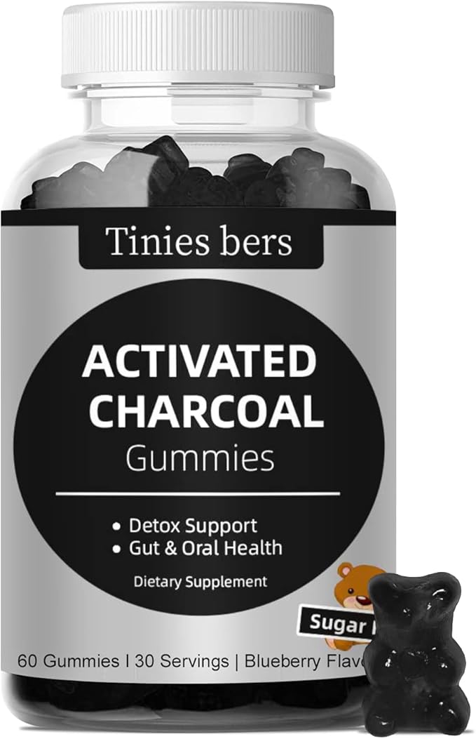 Activated Charcoal Gummies 400mg Magnesium Oxide Gummies 500mg Sugar Free for Adults &amp Kids Quicker to Cleanse Detox Gas Relief Gut &amp Oral Health Best Mg Form for ‘Digestion’