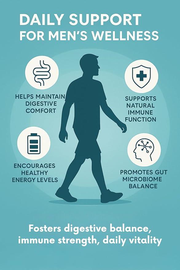 Organic Excellence Mens L Reuteri Probiotics for Gut Health with Prebiotics – 18 Strains for Digestive Health Bloating &amp Immune Support – 30 Billion Probiotics + Sporebiotics – 30 Capsules