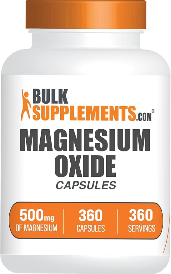 BulkSupplements.com Magnesium Oxide Capsules - 360 Count (Pack of 1)