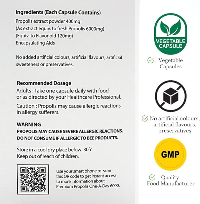 (Pack of 2) Hi Well Premium Propolis 6000 Flavonoid 120mg 150Capsules
