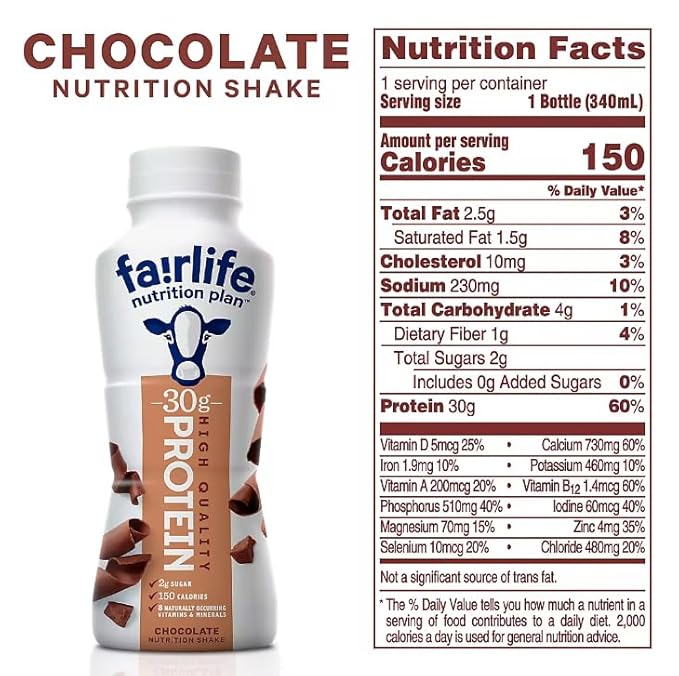 Nutrition Plan High Protein Chocolate Shake 12 PACK. Orry's Vital