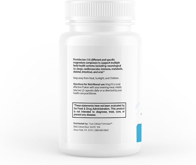 Mg10X Multi-System Magnesium | Supplement to Support Sleep - 60 Capsules | Enhanced Sleep Immune System &amp Metabolic Support | Includes Magnesium Glycinate Citrate and More