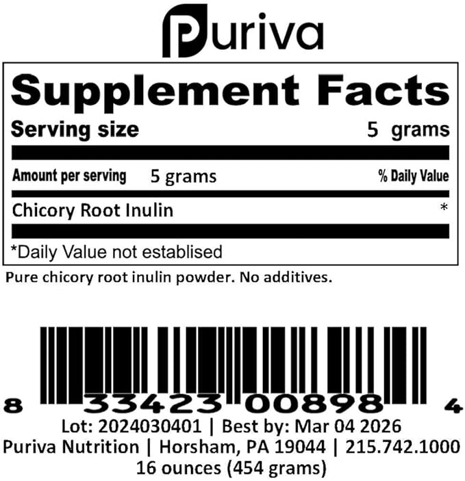 Inulin Powder from Chicory Root 1 Pound