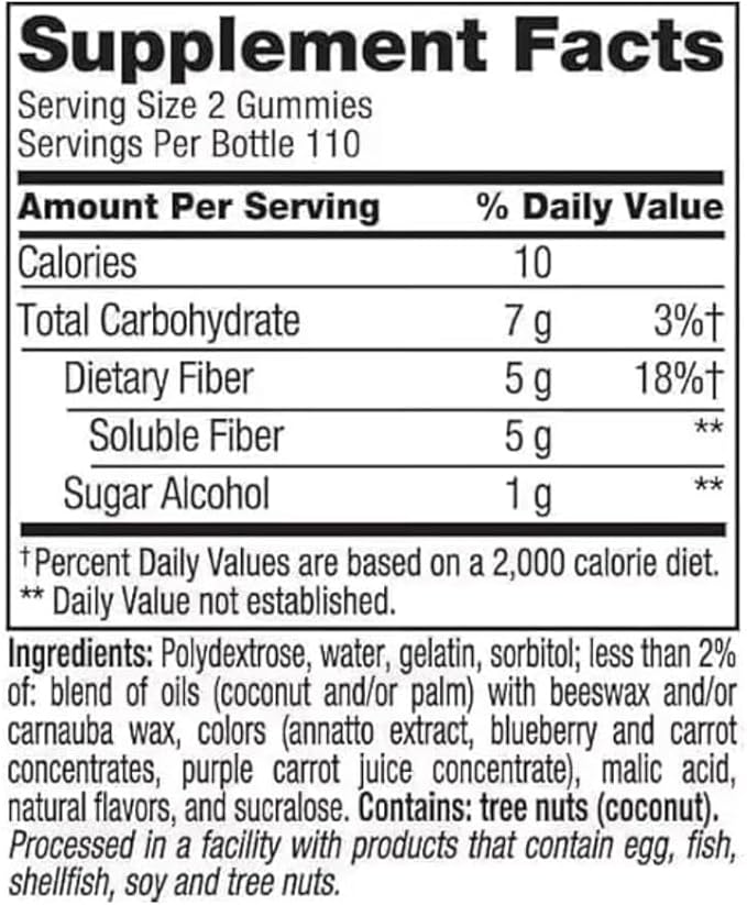 Fiber Well Sugar Free Gummies Supplement Peach Strawberry and Berry Flavored 220ct (220count Sugar Free)