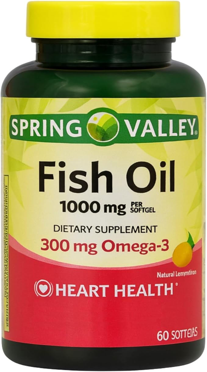 Omega 3 Fish Oil 1000mg – 60 Softgels Omega-3 Supplements for Women and Men Fish Oil Fatty Acid Daily Essential Supplement (Pack of 1)
