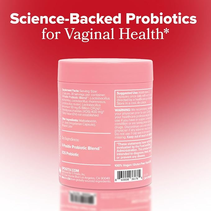 O Positiv URO Vaginal Probiotics for Women pH Balance with Prebiotics &amp Lactobacillus Probiotic Blend - Vaginal Health Supplement - Promote Healthy Vaginal Odor &amp Vaginal Flora 60 Count (Pack