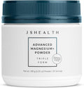 JSHealth Vitamins Advanced Magnesium+ Powder with Magnesium Glycinate &amp Citrate - 3 Bioavailable Forms 400 mg/Serving
