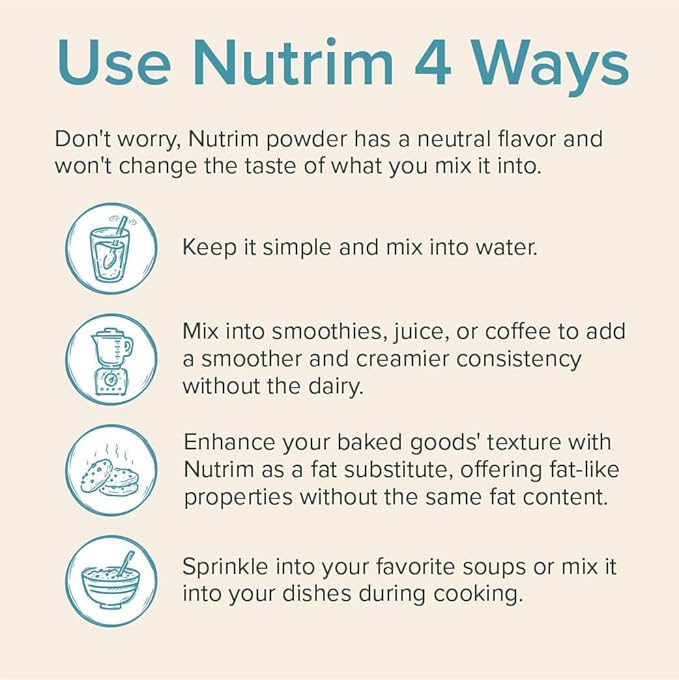 Nutrim Oat Bran Powder with 750mg Beta Glucan per Serving - Easy-Mix Soluble Fiber for Cholesterol Management &amp Immune Support - Heart Healthy Non-GMO &amp Vegan Oatmeal Powder