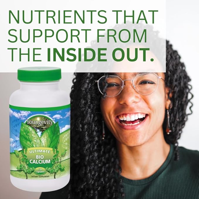 Youngevity Bio Calcium™ - Bioavailable Chelated Calcium + Magnesium Zinc Copper Potassium Boron - Absorbable Bone Support Supplement - (120 Capsules)