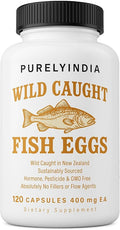 Wild-Caught Fish Eggs | Omega-3 DHA EPA &amp ETA Supplement – Freeze-Dried MSC-Certified Non-GMO | Supports Heart Brain &amp Immune Health | 2400mg 120 Capsules