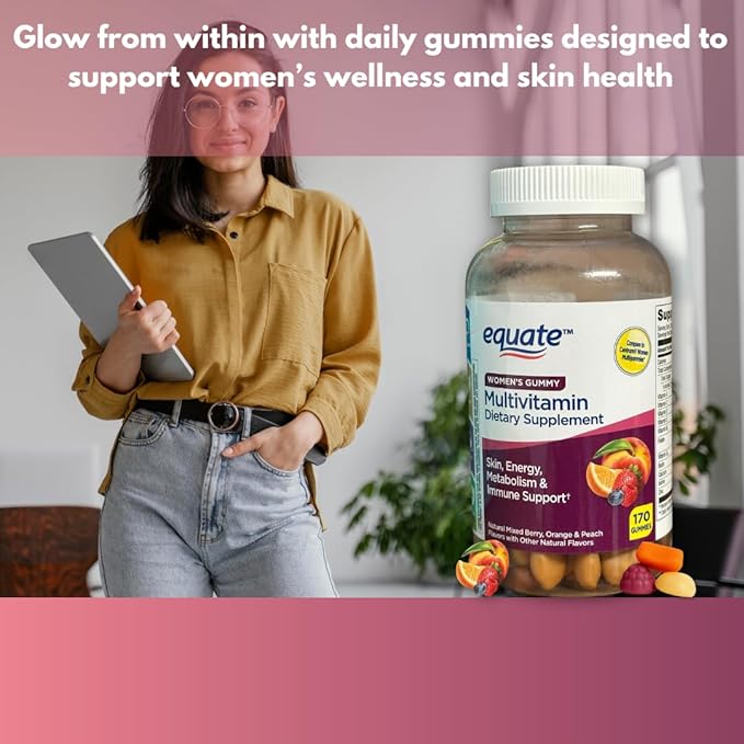 Multivitamin Gummies Mixed Berry Orange &amp Peach Flavors for Women- for Skin 170 Count (Pack of 1)