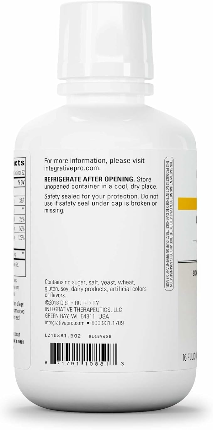 Integrative Therapeutics Liquid Calcium Magnesium - Liquid Supplement that Supports Bone Health* - Includes Vitamin D3 &amp a Magnesium Complex - Gluten-Free &amp Dairy-Free - Berry 16 oz (32 Servi