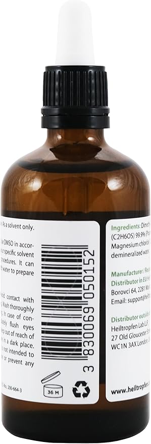 DMSO &amp Magnesium Oil Mixture by Dr. Hartmut Fischer (3.4 Oz) Pharmaceutical Grade Ingredients High Purity Low Odor Heiltropfen®