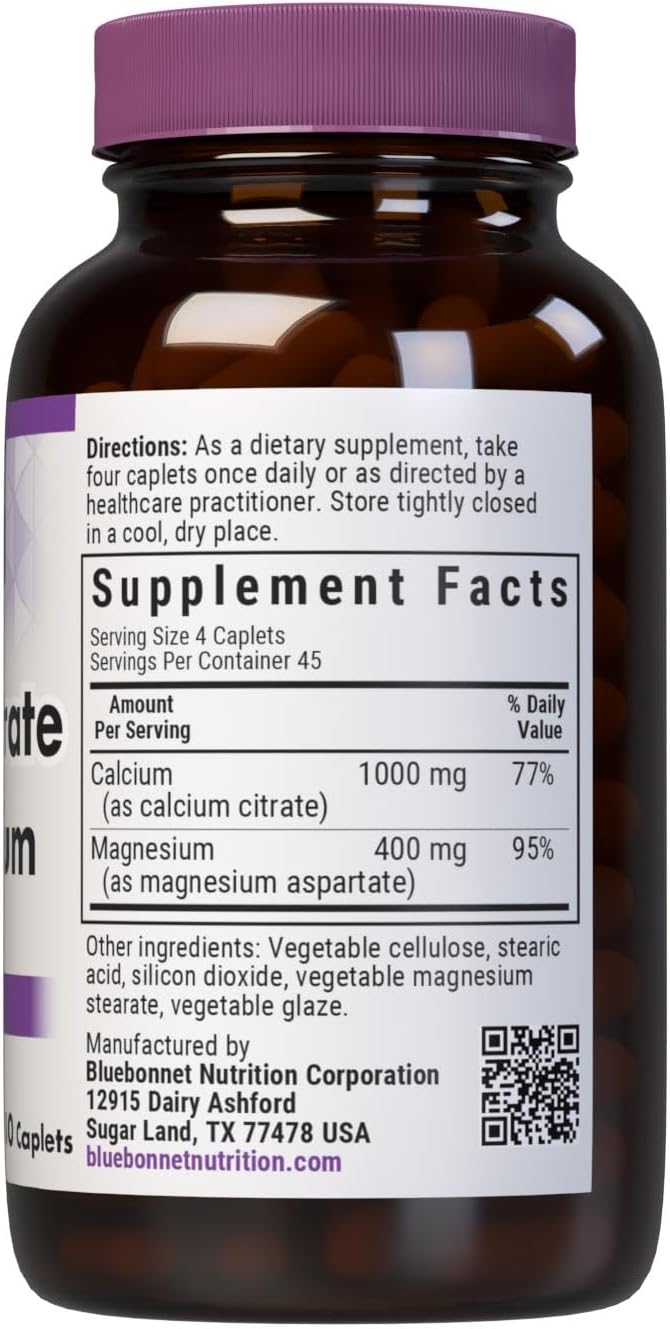 Bluebonnet Calcium Plus Magnesium Caplets 180 Count