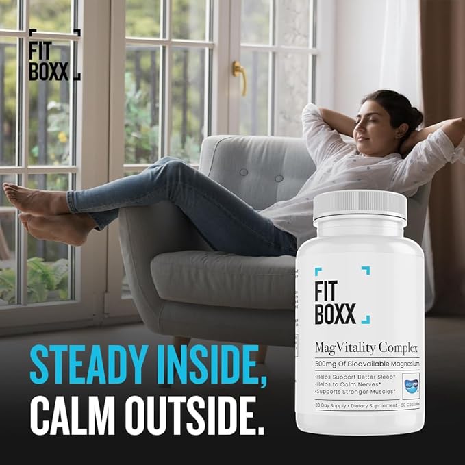 MagVitality Complex | 500mg Magnesium Blend | 5 Bioavailable Forms | Sleep Muscle &amp Stress Support | 60 Capsules