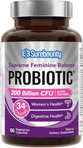 Women's Probiotic 200 Billion CFU Prebiotics + Digestive Enzymes + Cranberry 60 Caps