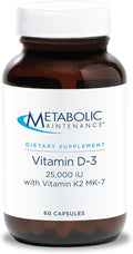 Metabolic Maintenance Vitamin D3 25000 IU with Vitamin K2 MK-7 - Delivers 625 mcg Vitamin D3 - Supports Bone Strength Immune Balance &amp Healthy Mindset - 90 Servings - 90 Capsules