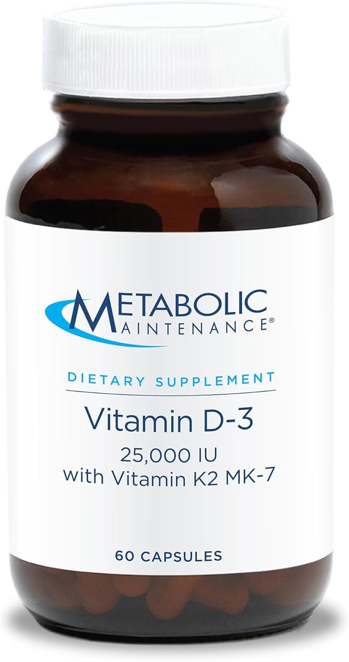 Metabolic Maintenance Vitamin D3 25000 IU with Vitamin K2 MK-7 - Delivers 625 mcg Vitamin D3 - Supports Bone Strength Immune Balance &amp Healthy Mindset - 90 Servings - 90 Capsules