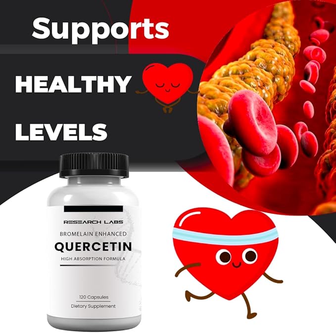 Research Labs Quercsalis™ Quercetin w/Bromelain120 Veg Capsules. High Absorption Formula. Supports Heart Health Immune Anti-Flare Up Anti-Oxidant Health