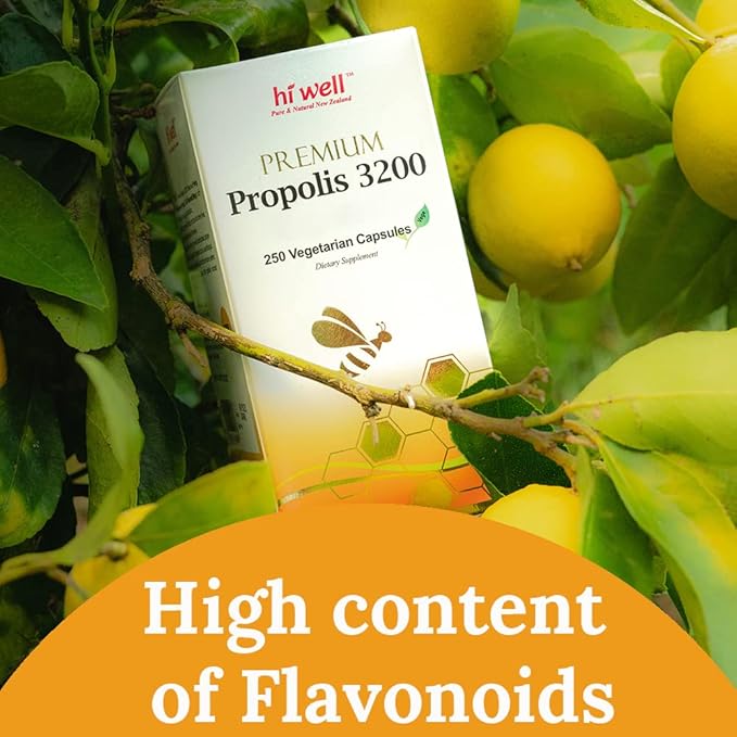 Hi Well Premium Propolis 3200 Flavonoid 96mg 250VegeCapsules