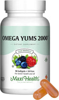 Maxi Health Fish Oil 2000mg - Omega 3 Supplement for Adults and Kids - Fruity Burst - Omega-3 Fish Oil Source of EPA/DHA Fatty Acids - Heart Brain Joint Health - Kosher Certified - 100 Softgels