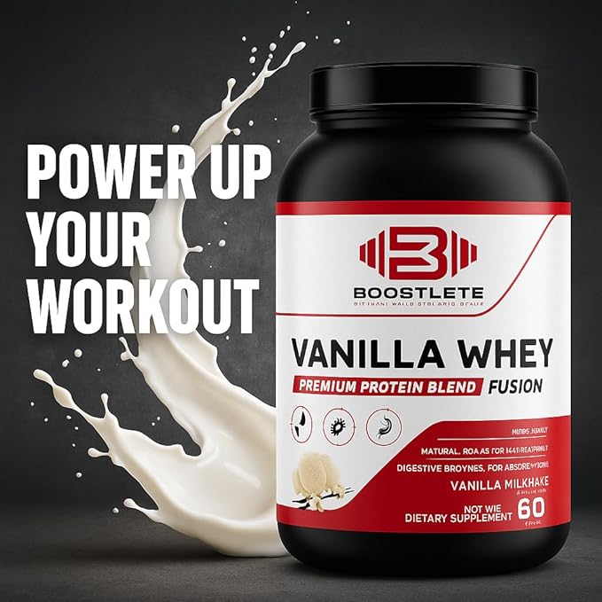 Vanilla Whey Protein Powder – Whey Concentrate &amp Isolate for Muscle Support Energy and Immunity – 1.8 lb Made in USA