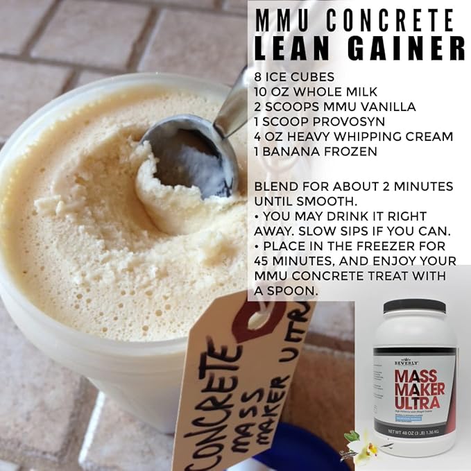 Beverly International Mass Maker Ultra Vanilla 14 Servings 3lb. Build Lean Mass Like a Pro. Milk Protein Isolate Whey Protein Isolate + Egg. MCT Oil. Clean Carbs Great Taste