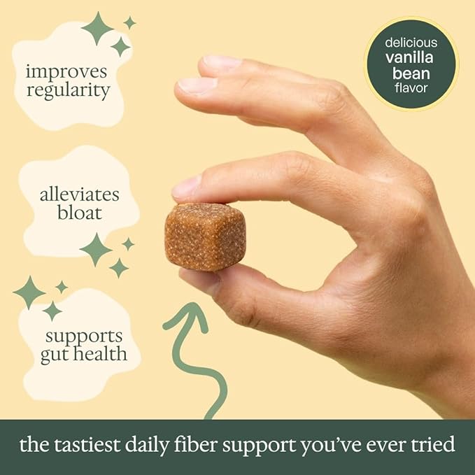 Fiber Bites - 5g Daily Fiber Supplement - Supports Regularity Digestion and Gut Health - All Natural Ingredients 30 Servings Vanilla Bean Flavor