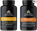 Ancient Nutrition Vitamin D Capsules 60 Count + Vitamin C Capsules 60 Count