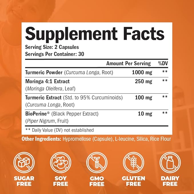 Vimerson Health Women’s Multivitamin &amp Turmeric Moringa Supplement for Immune Support Energy Mood Hair Skin Nails Joints and Digestion.