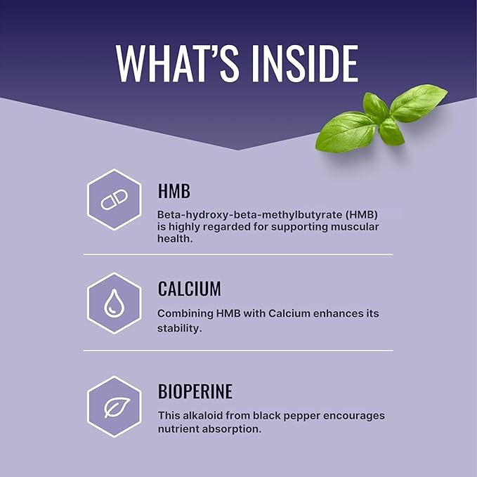 Approved Science HMB - 1500mg High Potency HMB Supplement with Calcium &amp BioPerine for Absorption - Muscle Health &amp Exercise Performance - 60 Vegan Capsules - Pack of 3
