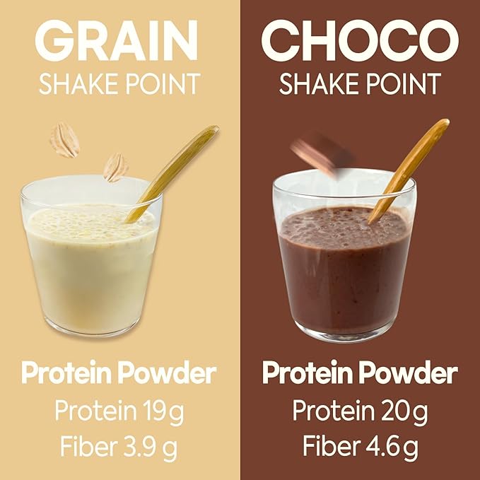 Protein Shake Point Powder - Roasted Grain Flavor (7 Pack) - 1.41oz (40g) Each High Protein Meal Replacement Korean Multigrain Power Drink Individually Portioned for Gym Office &amp Travel