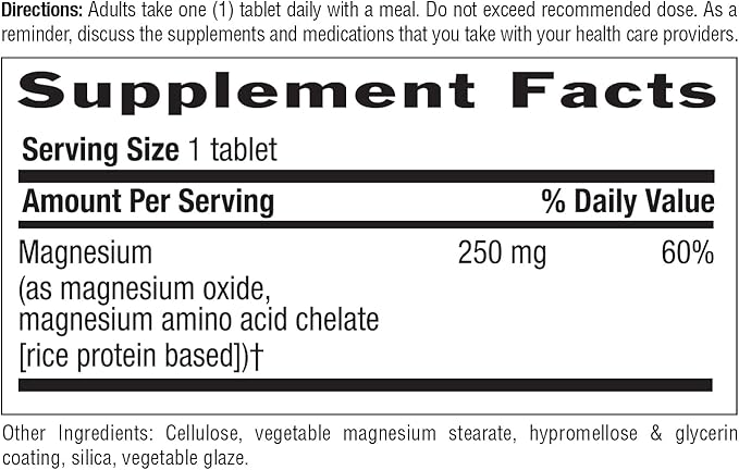 Country Life Chelated Magnesium 250mg - Supports Heart Bone &amp Muscle Health Vegan-Friendly Magnesium Supplement with Magnesium Oxide and Amino Acid Chelate Gluten-Free