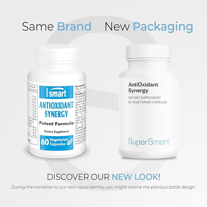 SuperSmart AntiOxidant Synergy (Advanced Formula) - All-in-1 Supplement - with EGCg Berries Polyphenols Resveratrol Alpha Lipoic Acid | Non-GMO &amp Gluten Free - 60 Vegetarian Capsules