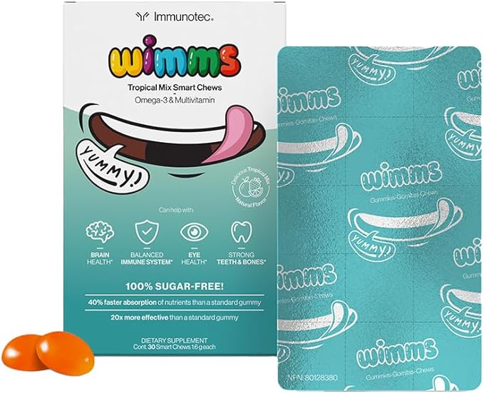 Immunotec Wimms Smart Chews: Brain-Boosting Omega-3 &amp Multivitamins for Kids