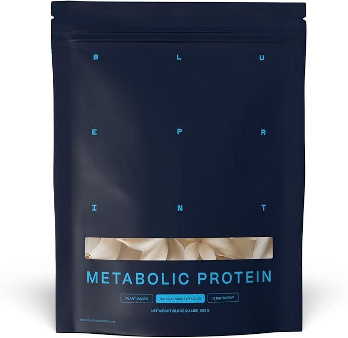 Blueprint Bryan Johnson Vegan Protein Meal Replacement – Plant Based Hemp Protein with 27g Protein Per Serving – Low Calorie Flavored Protein for Women &amp Men – Dairy Free – 15 Servings - Vanilla