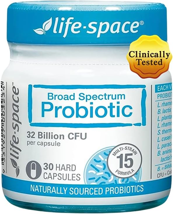 Life-Space Premium Broad Spectrum Probiotics Clinically Proven 32 Billion CFU &amp 15 Diverse Strains Formulated for Daily Digestive Health &amp Immune Health Probiotics for Women &amp Men 30